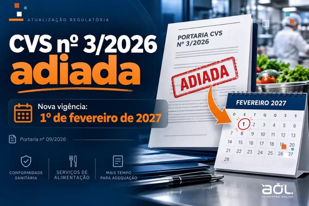 Adiamento da Portaria CVS nº 3/2026 Portaria CVS nº 3/2026 adiada para 1º de fevereiro de 2027